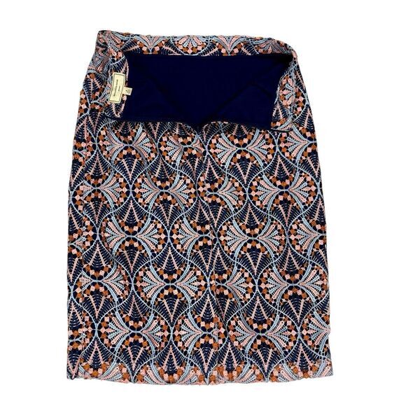 Anthropologie Pencil Skirt Women 4 Moulinette Soeurs Svetla Crochet Lace Elegant - Picture 4 of 11